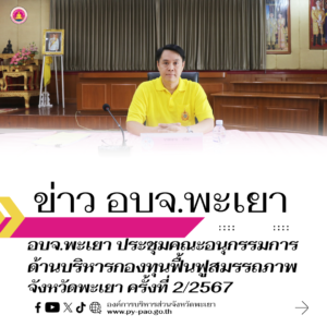 องค์การบริหารส่วนจังหวัดพะเยา ประชุมคณะอนุกรรมการด้านบริหารกองทุนฟื้นฟูสมรรถภาพจังหวัดพะเยา ครั้งที่ 2/2567