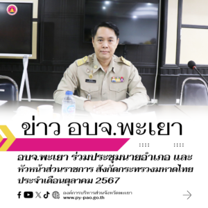 อบจ.พะเยา ร่วมประชุมนายอำเภอ และหัวหน้าส่วนราชการ สังกัดกระทรวงมหาดไทย ประจำเดือนตุลาคม 2567