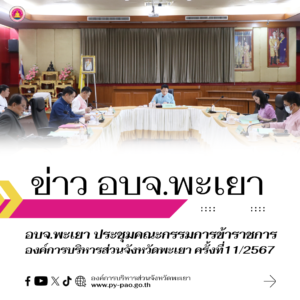 องค์การบริหารส่วนจังหวัดพะเยา ประชุมคณะกรรมการข้าราชการองค์การบริหารส่วนจังหวัดพะเยา ครั้งที่ 11/2567